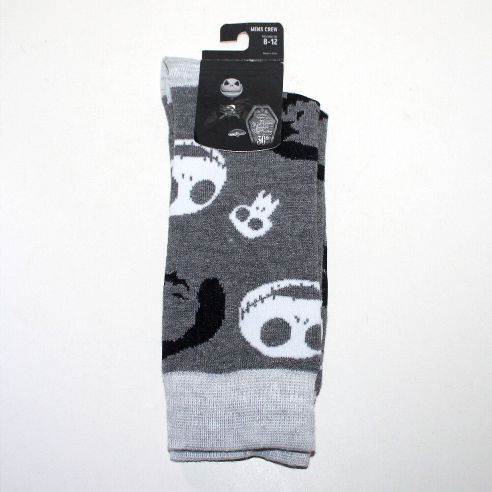 Nightmare Before Christmas 30th Anniversary Men Crew Socks size 8 - 12 Disney